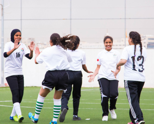 Sports is a key to promote hope, strength, fun and friendship. Girls' football in Jordan