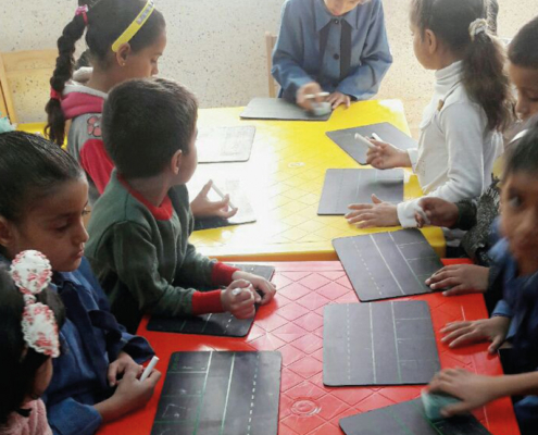 Refugee children in Jordan at the literacy project