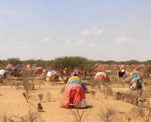 The women we support live in tents with their families in East Africa